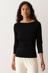 DONNI The Baby Rib Boat Neck - Jet
