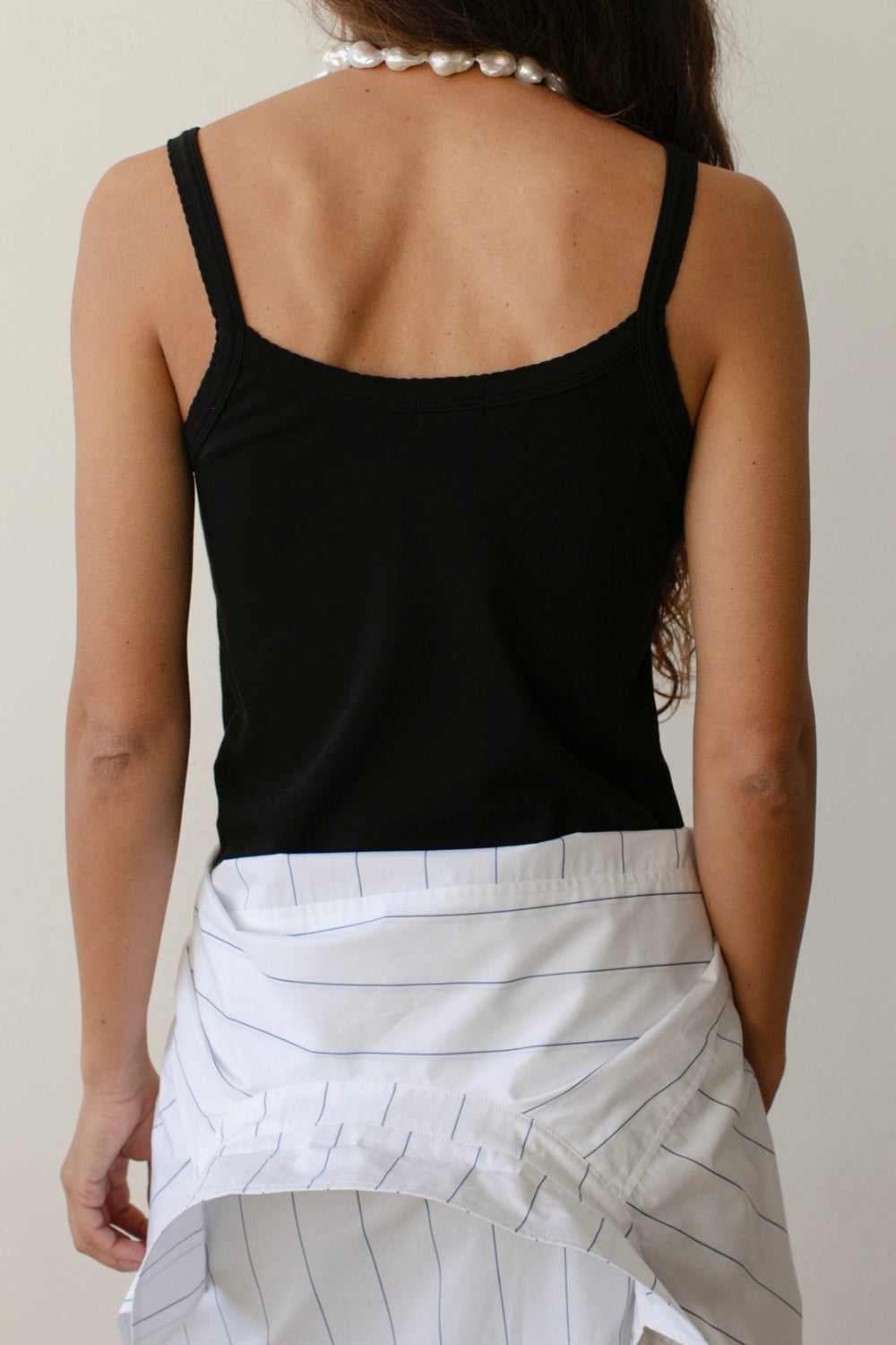 DONNI The Baby Rib Scallop Tank - Jet