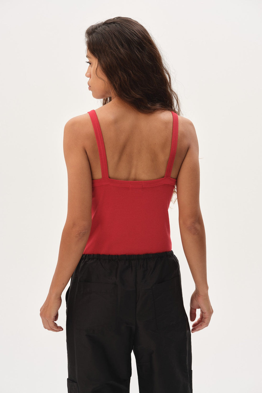 DONNI The Baby Rib Square Neck Tank - Bell Pepper