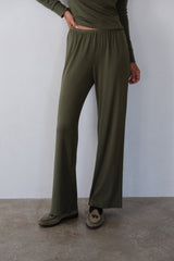 DONNI The Baby Rib Scallop Pant - Oregano