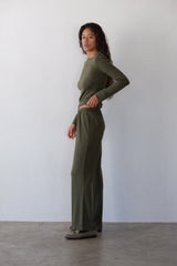 DONNI The Baby Rib Scallop Pant - Oregano