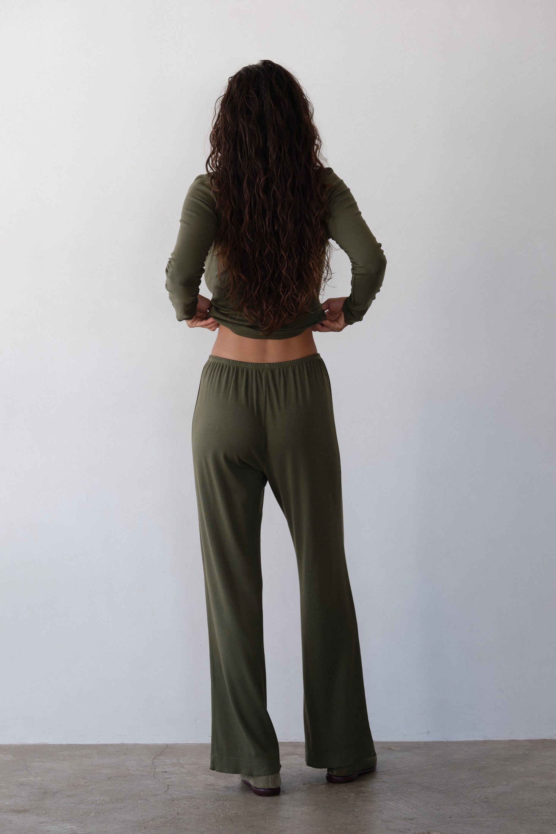 DONNI The Baby Rib Scallop Pant - Oregano