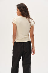 DONNI The Baby Rib Baby Tee - Creme