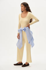 DONNI The Baby Rib Scallop Pant - Butter