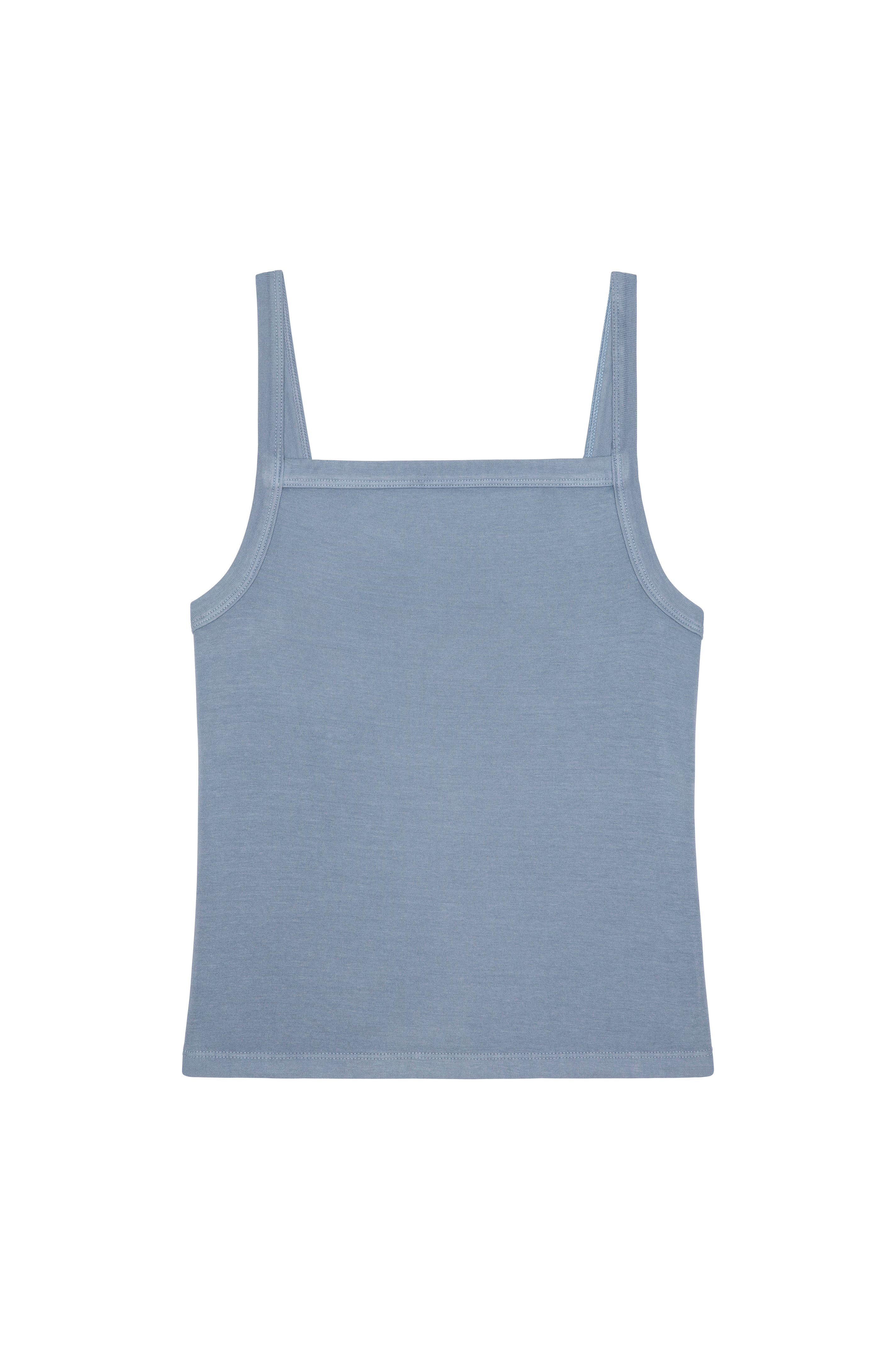 DONNI The Baby Rib Square Neck Tank - CornFlower
