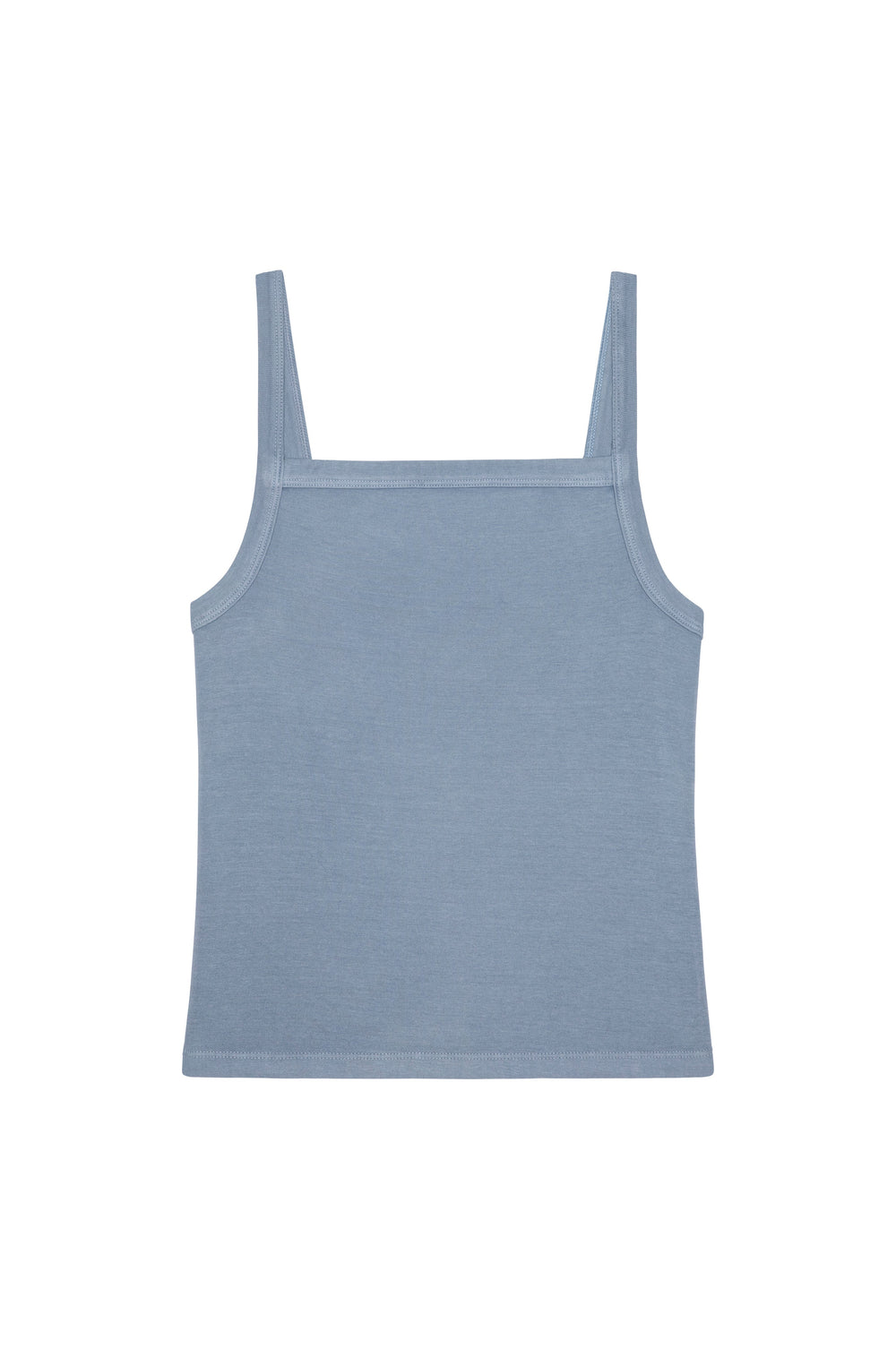 DONNI The Baby Rib Square Neck Tank - CornFlower