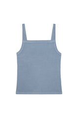 DONNI The Baby Rib Square Neck Tank - CornFlower