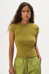 DONNI The Baby Rib Baby Tee - Pistachio