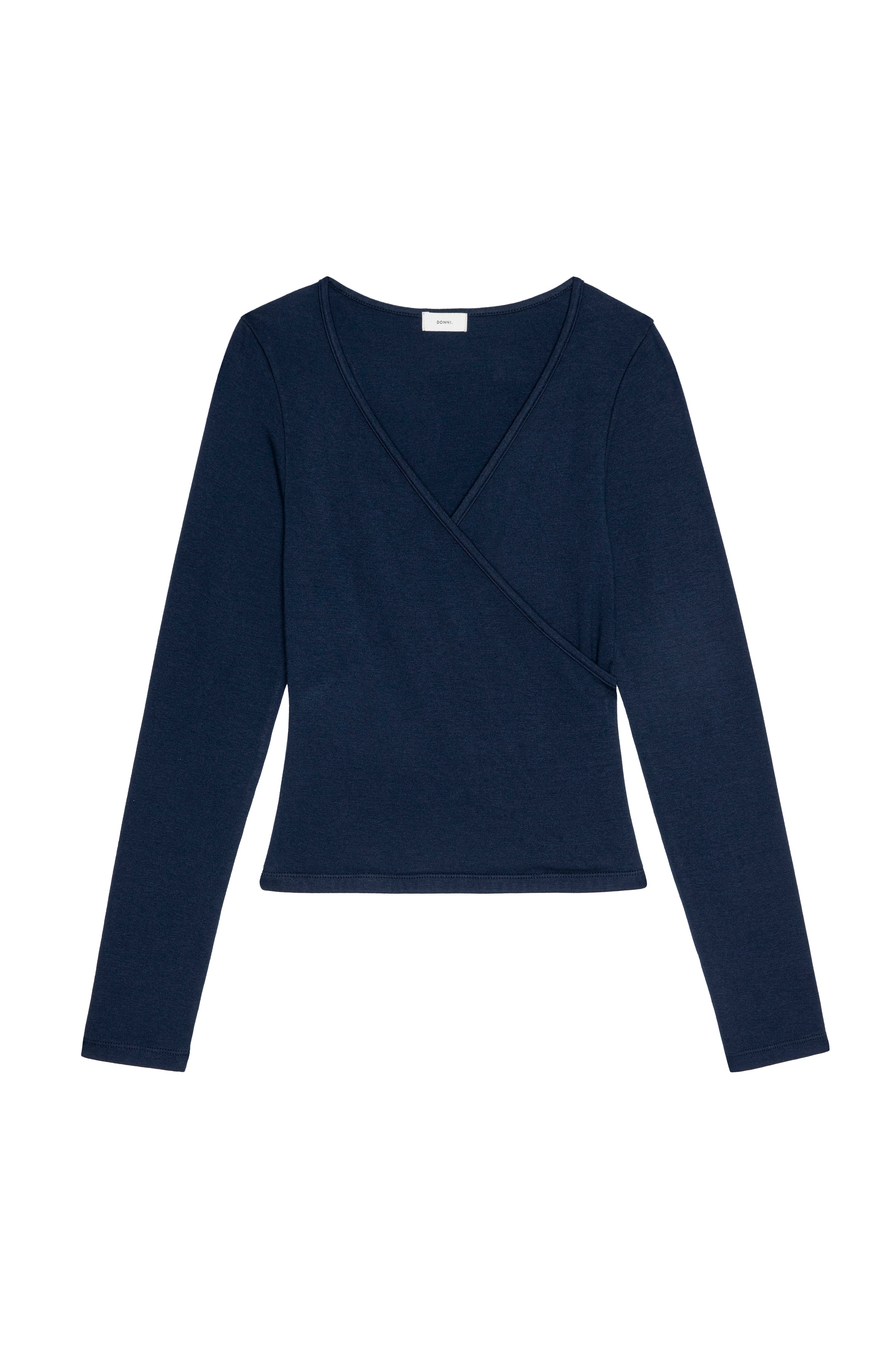 DONNI The Baby Rib Criss Cross Long Sleeve - Navy