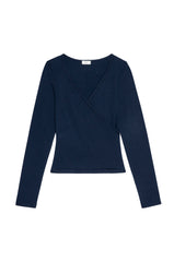 DONNI The Baby Rib Criss Cross Long Sleeve - Navy