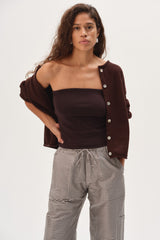 DONNI The Baby Rib Tube Top - Espresso
