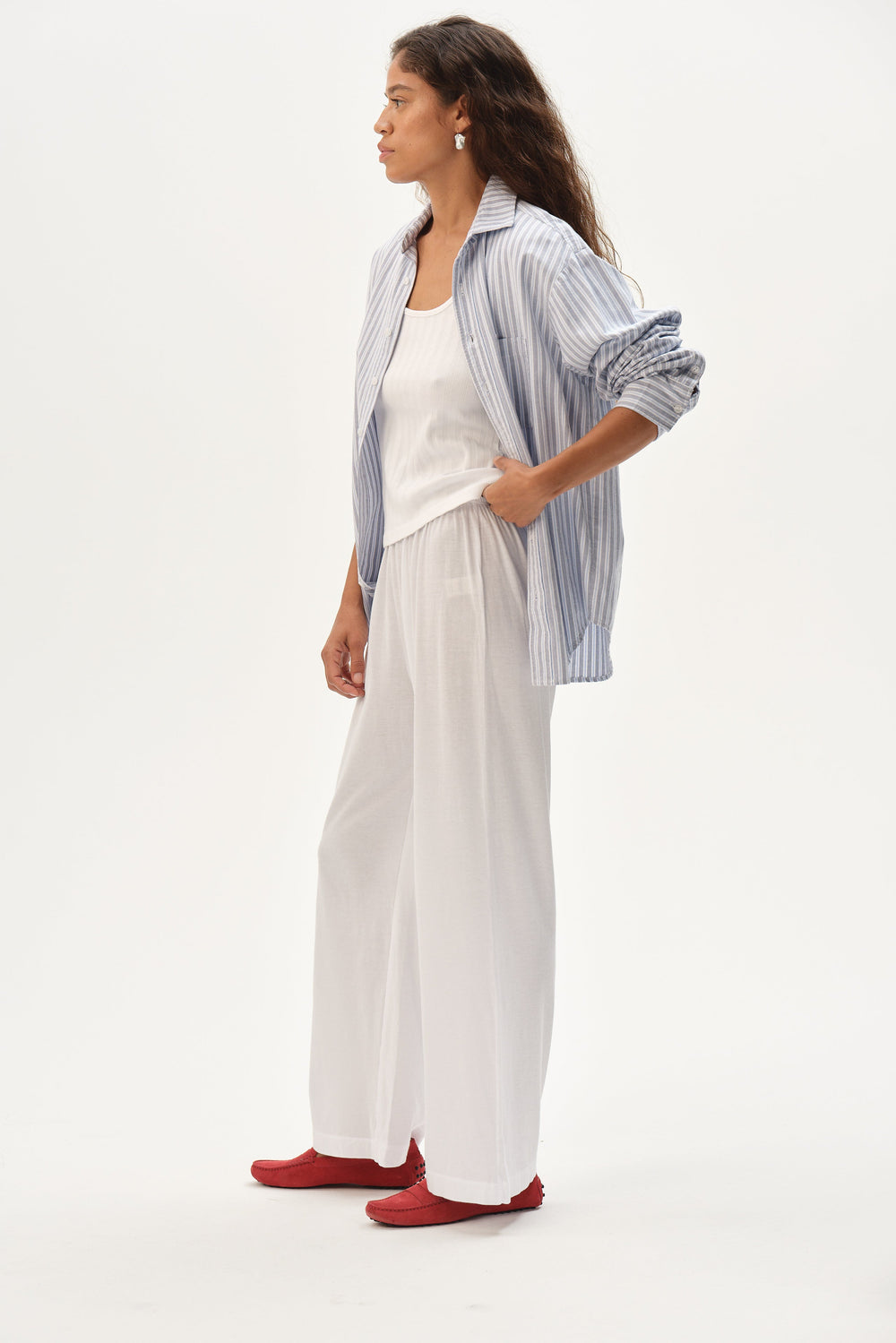 DONNI The Jersey Simple Crop Pant - Powder