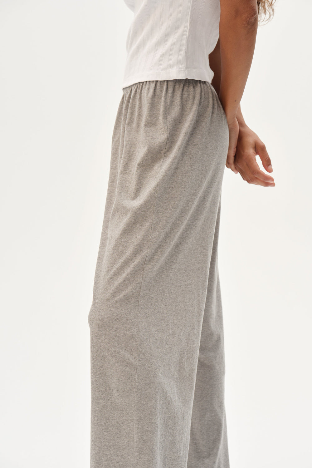 DONNI The Jersey Simple Crop Pant - Heather Grey