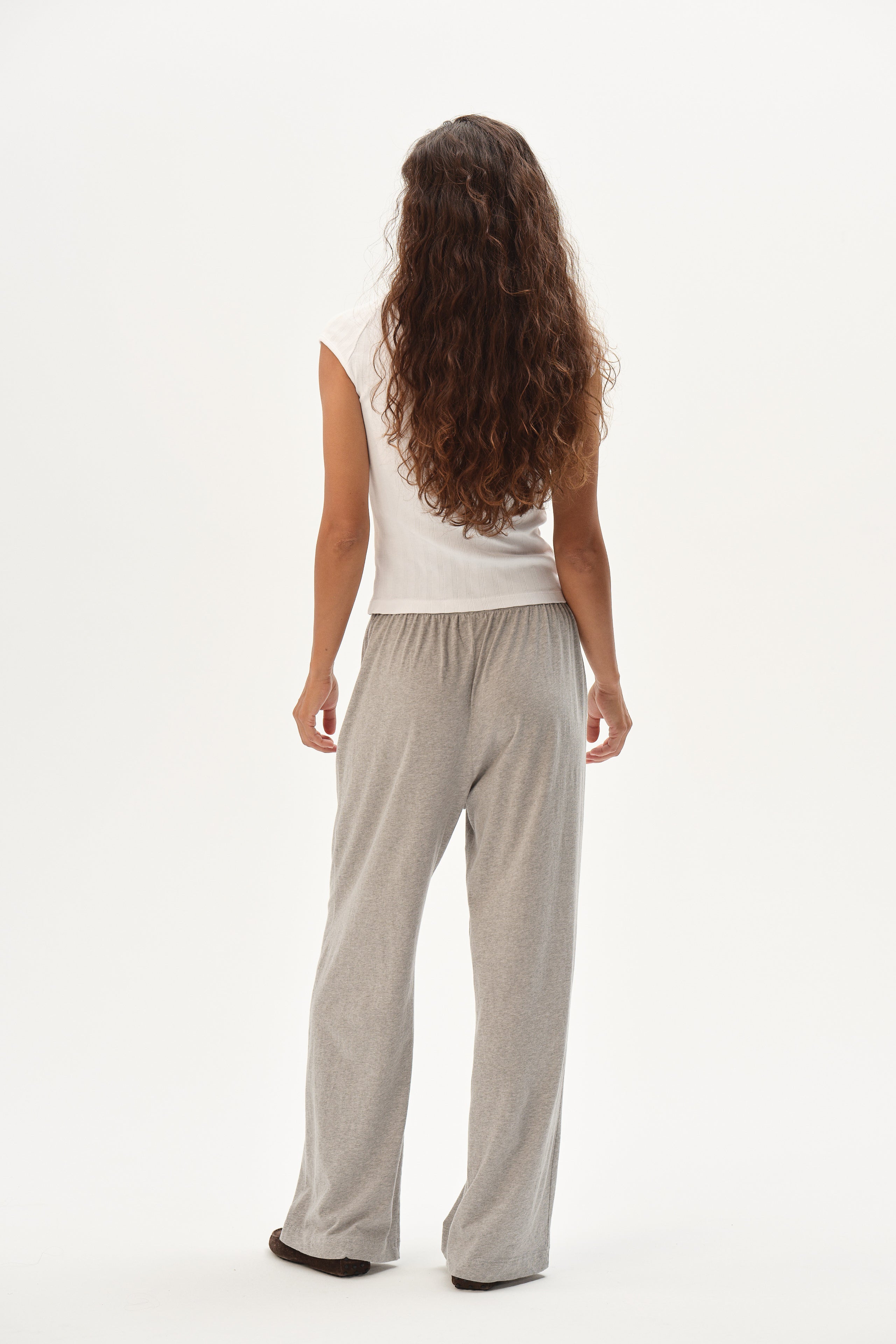 DONNI The Jersey Simple Crop Pant - Heather Grey