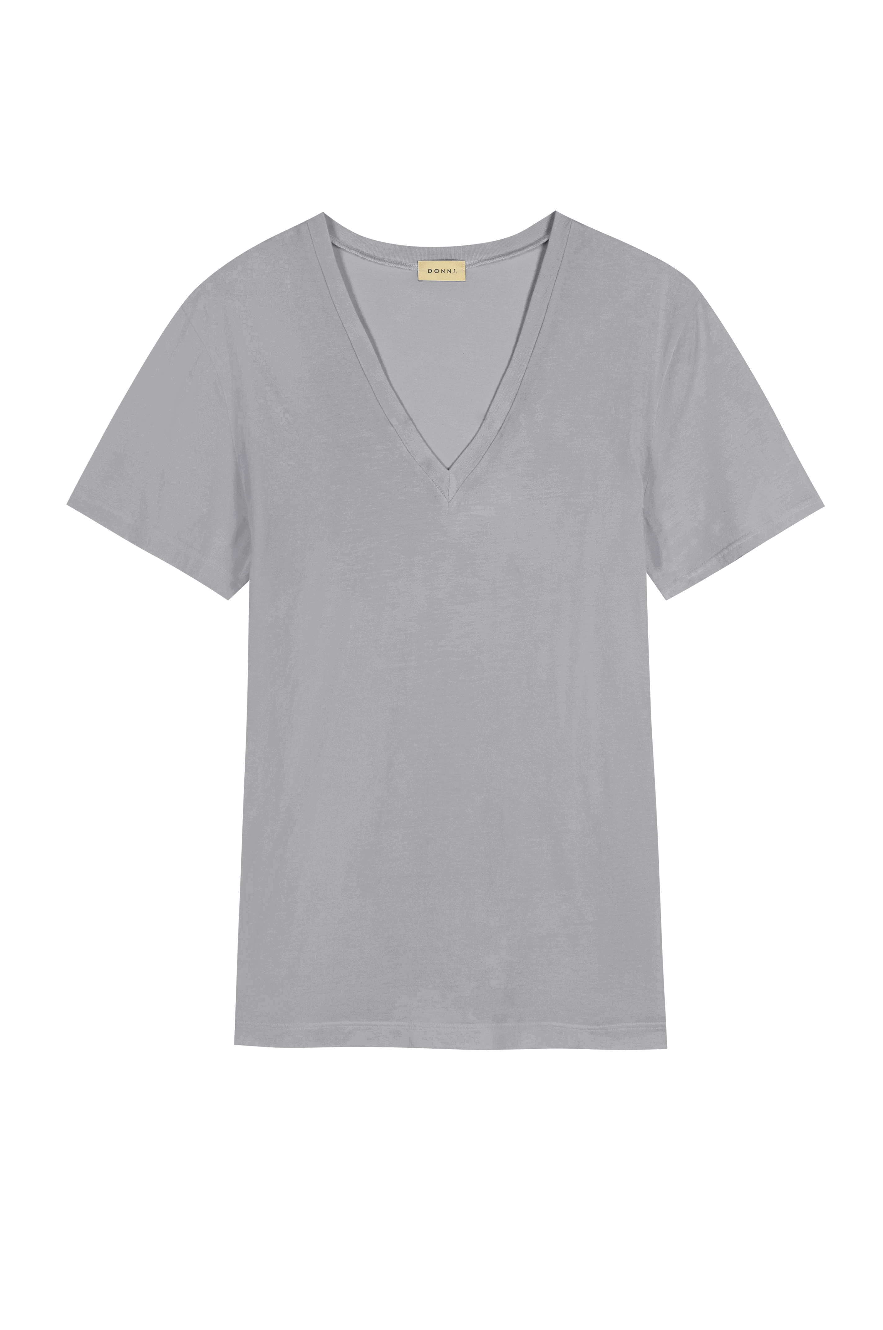 DONNI The Jersey V-Neck Tee - Heather Grey