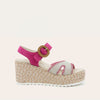 Fuchia Suede/Linen Raffia
