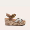 Brown Cedar Suede/Linen Raffia