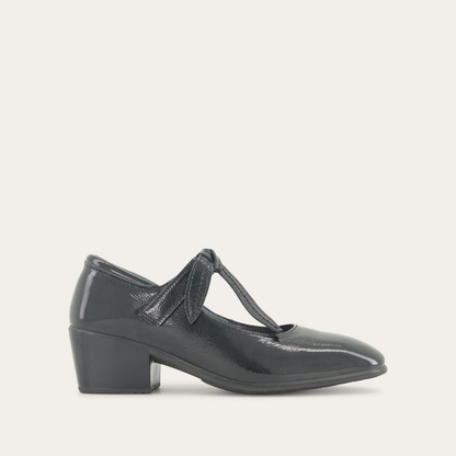 Black Crinkle Patent Leather,35