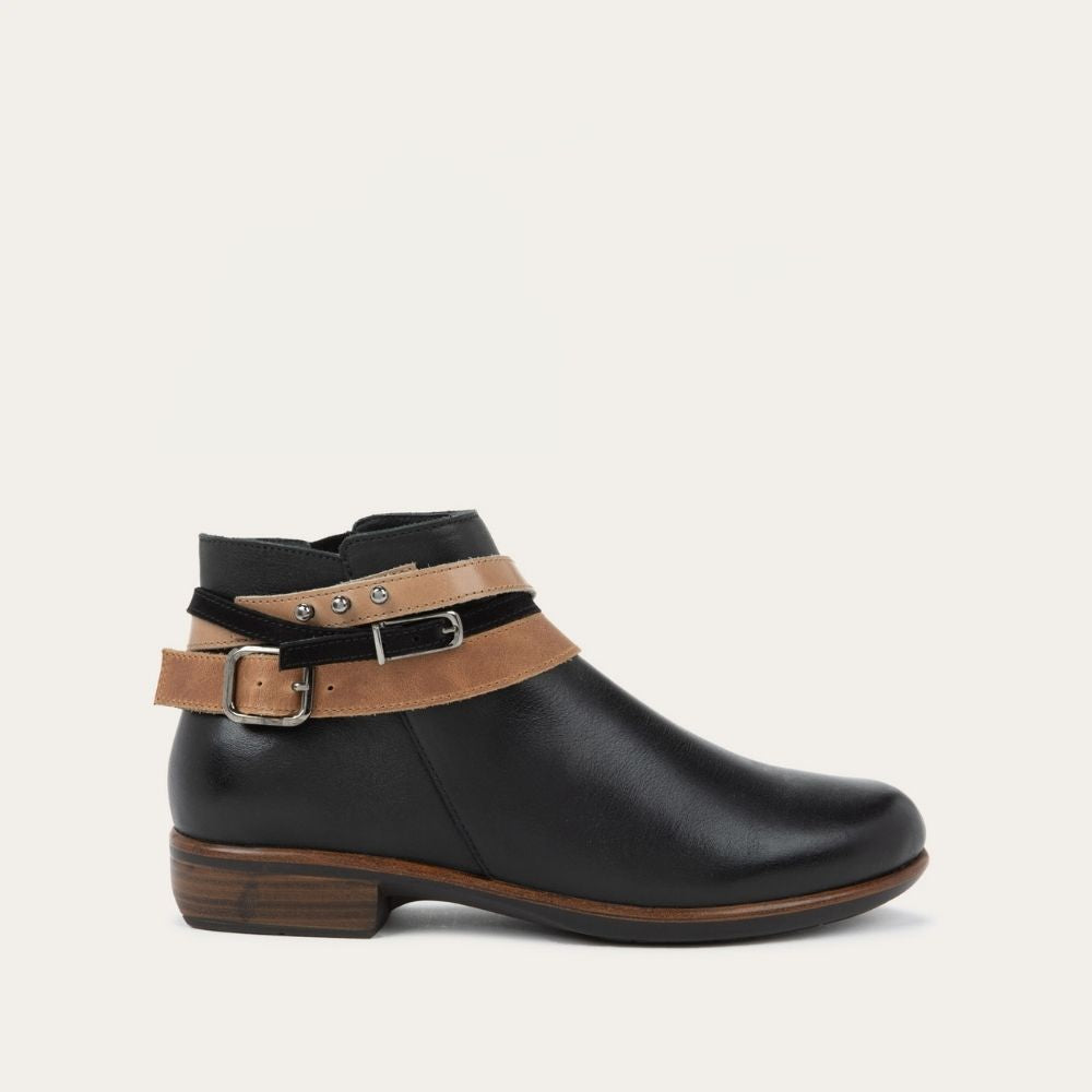 Jet Black Leather With Brown And Black Straps,35