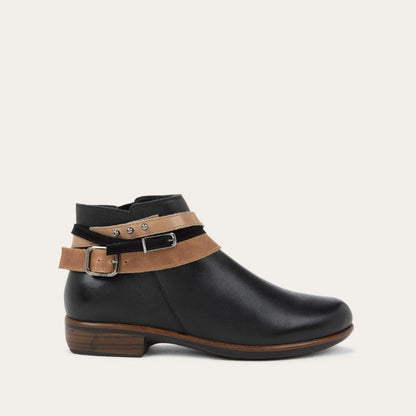 Jet Black Leather With Brown And Black Straps,35