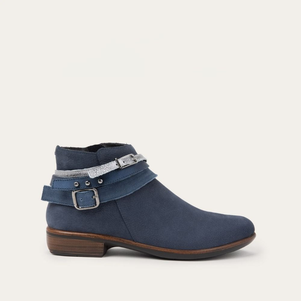 Navy Velvet Nubuck With Blue And Pewter Straps,35