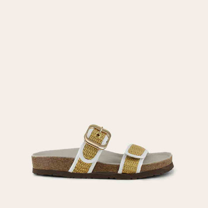 Soft White Leather/Golden Blonde Raffia,35