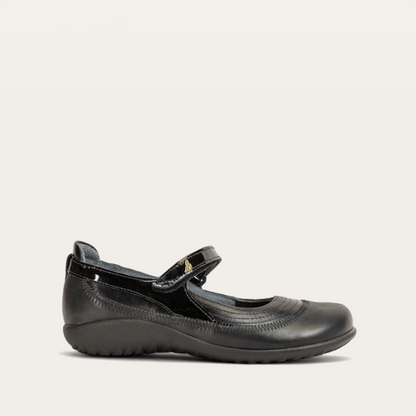 Black Leather/Shiny Black Patent,35