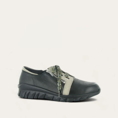 Soft Black Lthr/Beige Lizard Lthr W/ Cheetah Laces,35