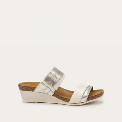 Radiant Gold Leather/Ivory Crinkle Patent Leather,35