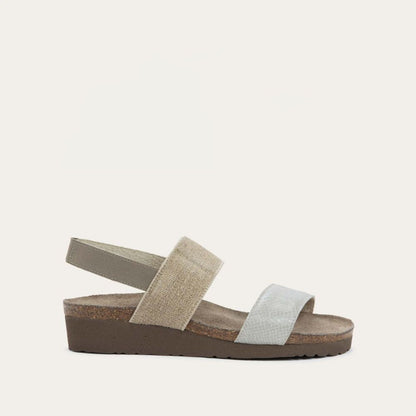 Beige Lizzard Leather/Beige Elastic,35