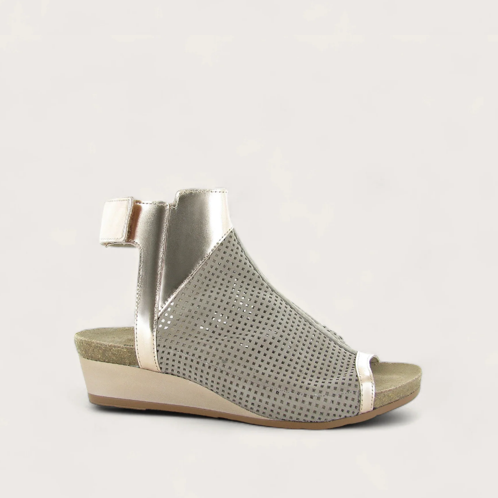 Perforated Stone Nubuck/Rose Gold Lthr/Stone Nubuck,35
