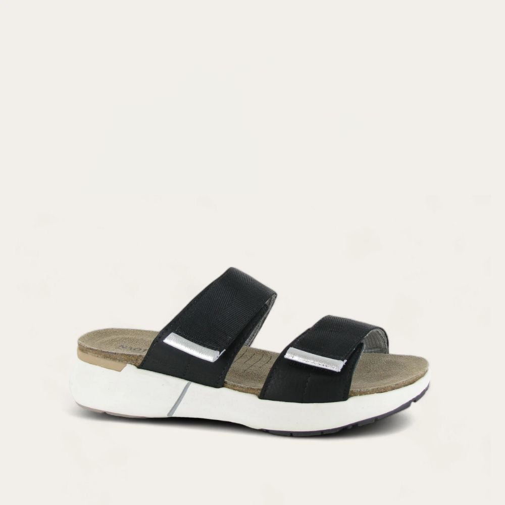 Soft Black Lthr/Soft Silver Lthr/Black Woven Strap,35