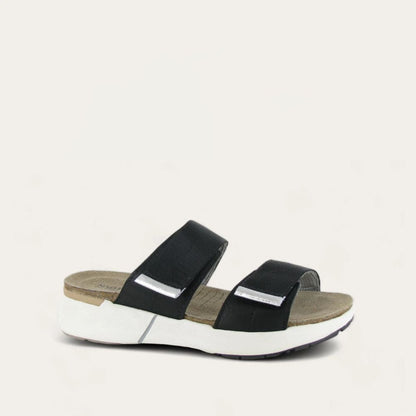 Soft Black Lthr/Soft Silver Lthr/Black Woven Strap,35