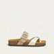 White Pearl Lthr/Sand Stone Suede