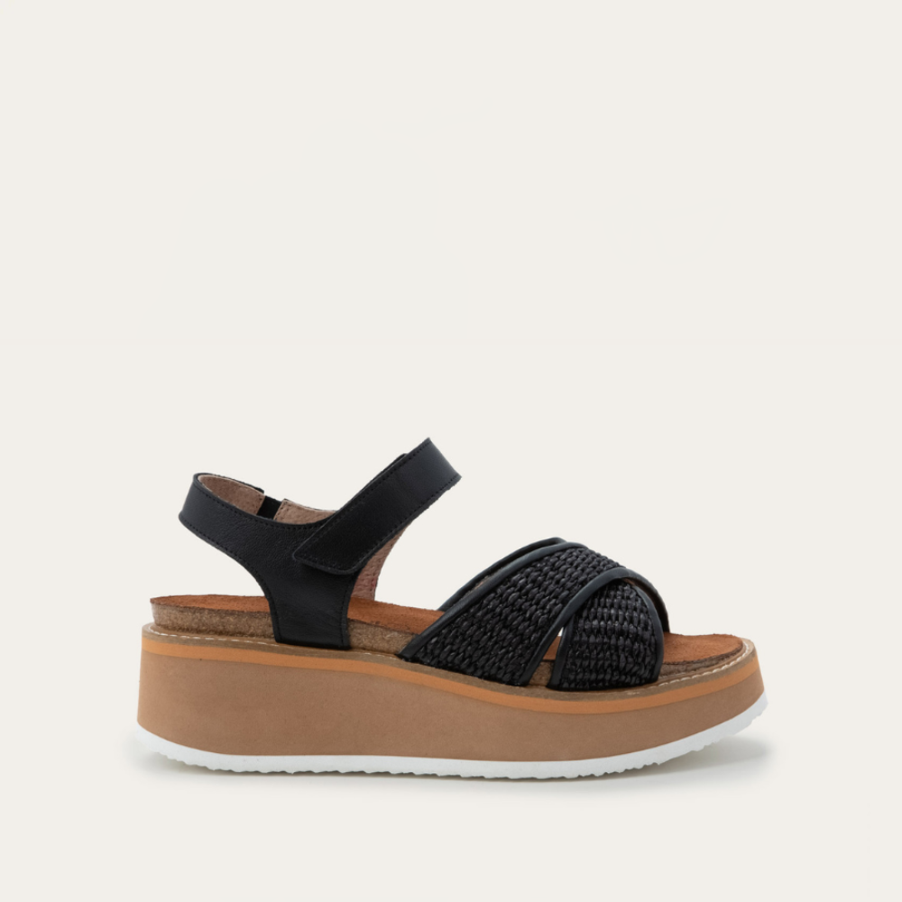 Jet Black Leather / Black Raffia,35