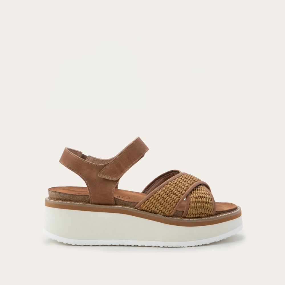 Latte Brown Leather / Golden Brown Raffia,35