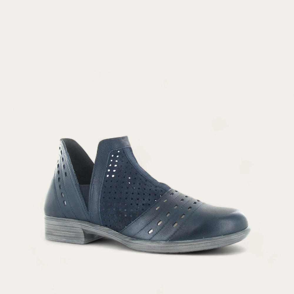 Perf. Navy Suede/Soft Ink Lthr/Glass Silver/Navy Velvet Nubuck,35