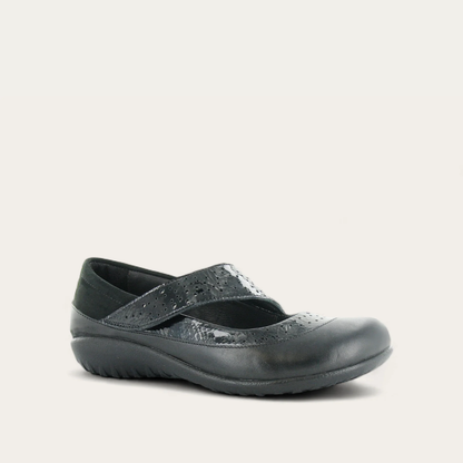 Black Patent/Glass Silver Combo,35