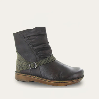 Soft Brown Leather / Safari Olive Suede,35